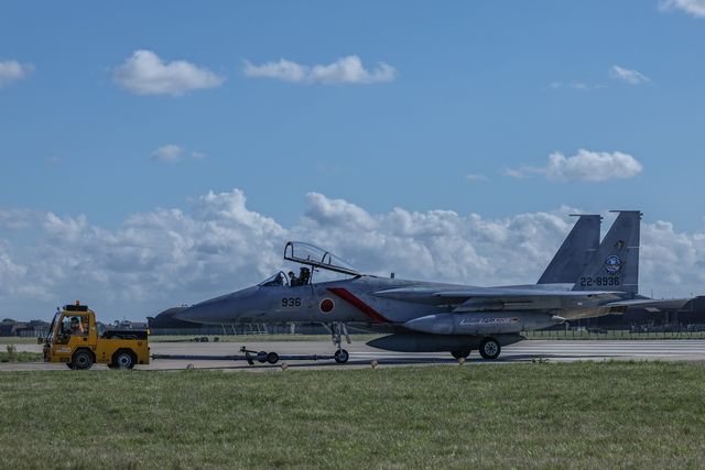 The Japan Air Self-Defense Force McDonnell Douglas F-15’s is taxied across the tarmac as The Japan Air Self-Defense Force (JASDF)
successfully competes the first fighter aircraft deployment to Europe in its 71-year history, as they join the United Kingdom’s Royal Air Force as they arrive at RAF Coningsby as part of the "Atlantic Eagles" mission. This landmark achievement strengthens defence cooperation between the United Kingdom and Japan whilst demonstrating the interconnected nature of global security at RAF Coningsby, Coningsby, United Kingdom, 22nd September 2025

(Photo by Mark Cosgrove/News Images)