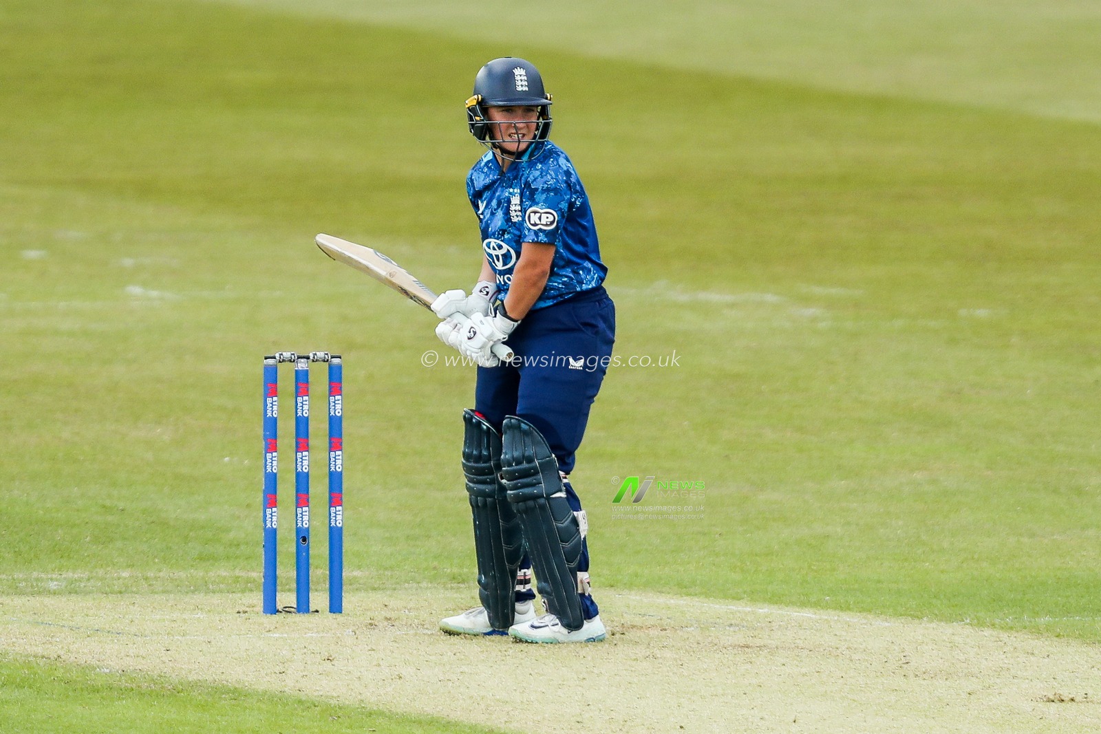Alice Capsey of England Women bats during the 2nd Metro Bank ODI Day International England Women v West Indies Women at Uptonsteel County Ground, Leicester, United Kingdom, 4th June 2025

(Photo by Izzy Poles/News Images)