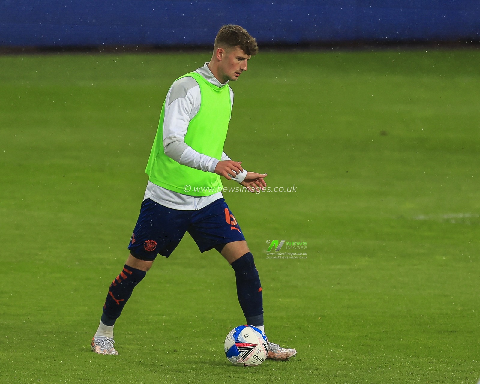 Ethan Robson #6 of Blackpool during the pre-game warmup