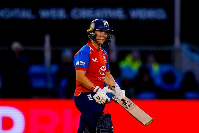 Alice Capsey of England celebrates reaching fifty during the England Women v New Zealand 1st Vitality IT20 match at The Central Co-Op County Ground, Derby, United Kingdom on 20 May 2026

(Photo by Maynard Manyowa/News Images)