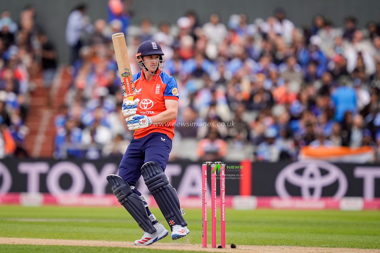 England captain Harry Brook batting during the Second Vitality T20 International match England vs India at Old Trafford, Manchester, United Kingdom on 04 July 2026

(Photo by Maynard Manyowa/News Images)