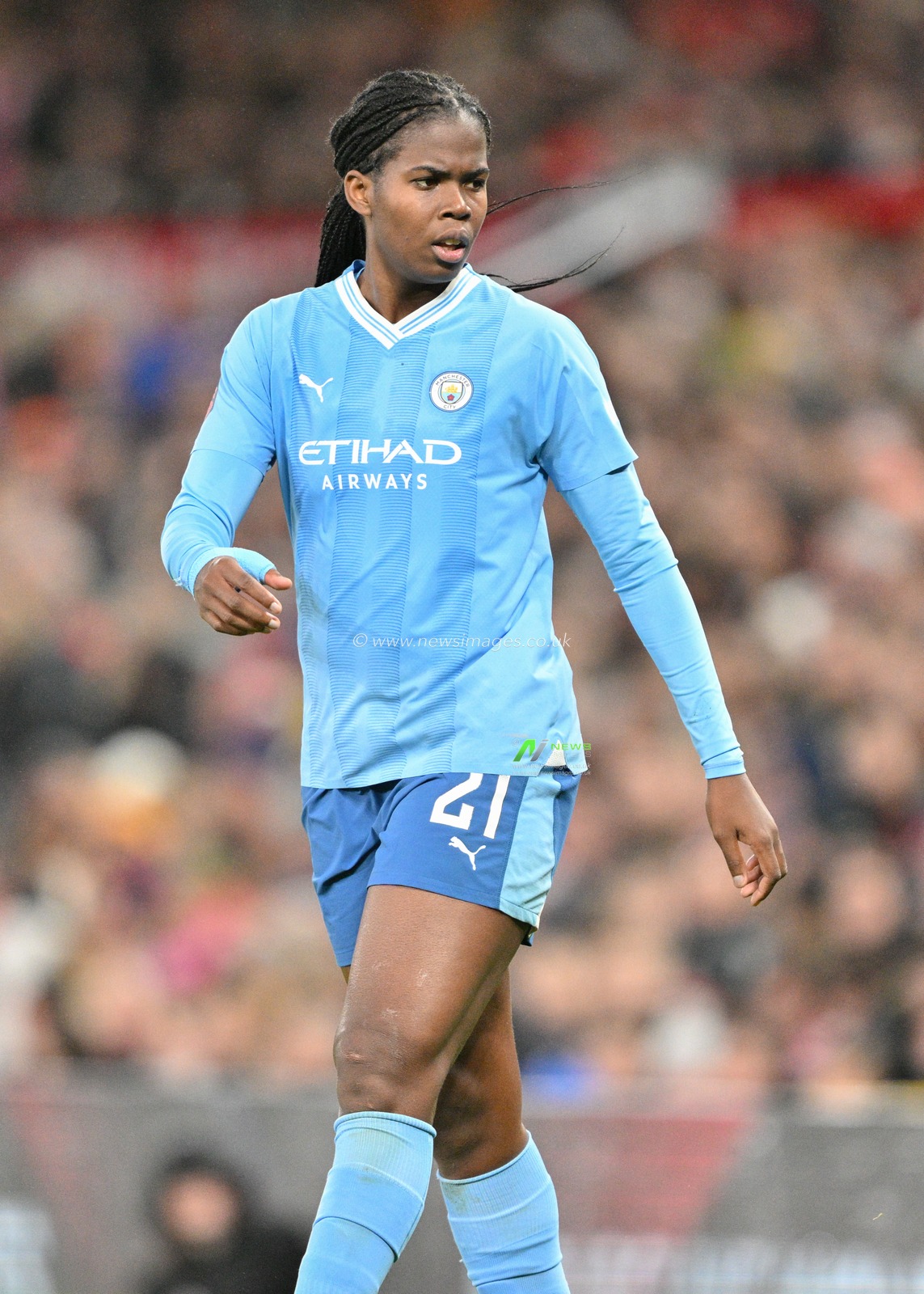 Khadija Shaw #21 of Manchester City Women, during the The FA Women's Super League match Manchester United Women vs Manchester City Women at Old Trafford, Manchester, United Kingdom, 19th November 2023

(Photo by Cody Froggatt/News Images)