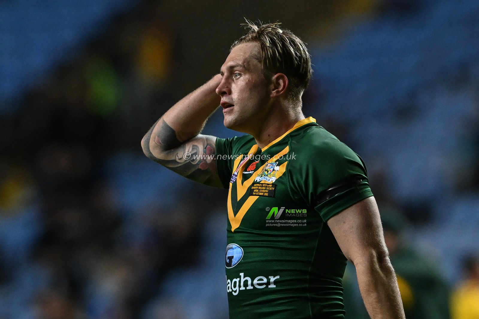 Cameron Munster of Australia during the Rugby League World Cup 2021 match Australia vs Scotland at Coventry Building Society Arena, Coventry, United Kingdom, 21st October 2022

(Photo by Craig Thomas/News Images)