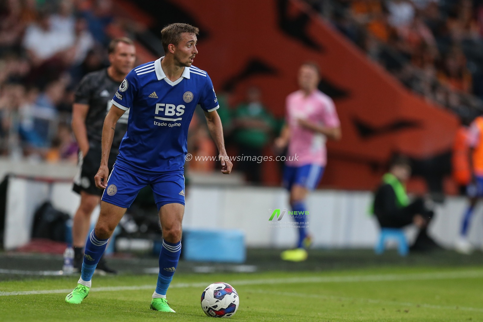 Luke Thomas #33 of Leicester City in action during the game