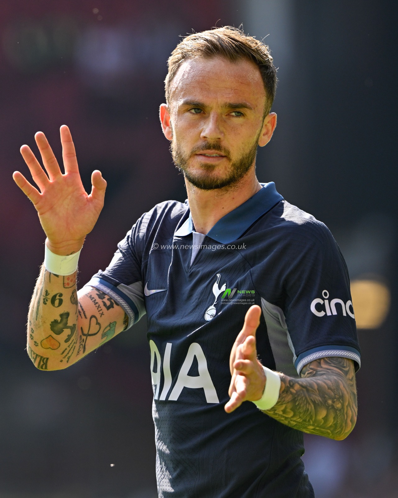 James Maddison of Tottenham Hotspur, during the Premier League match Sheffield United vs Tottenham Hotspur at Bramall Lane, Sheffield, United Kingdom, 19th May 2024

(Photo by Cody Froggatt/News Images)