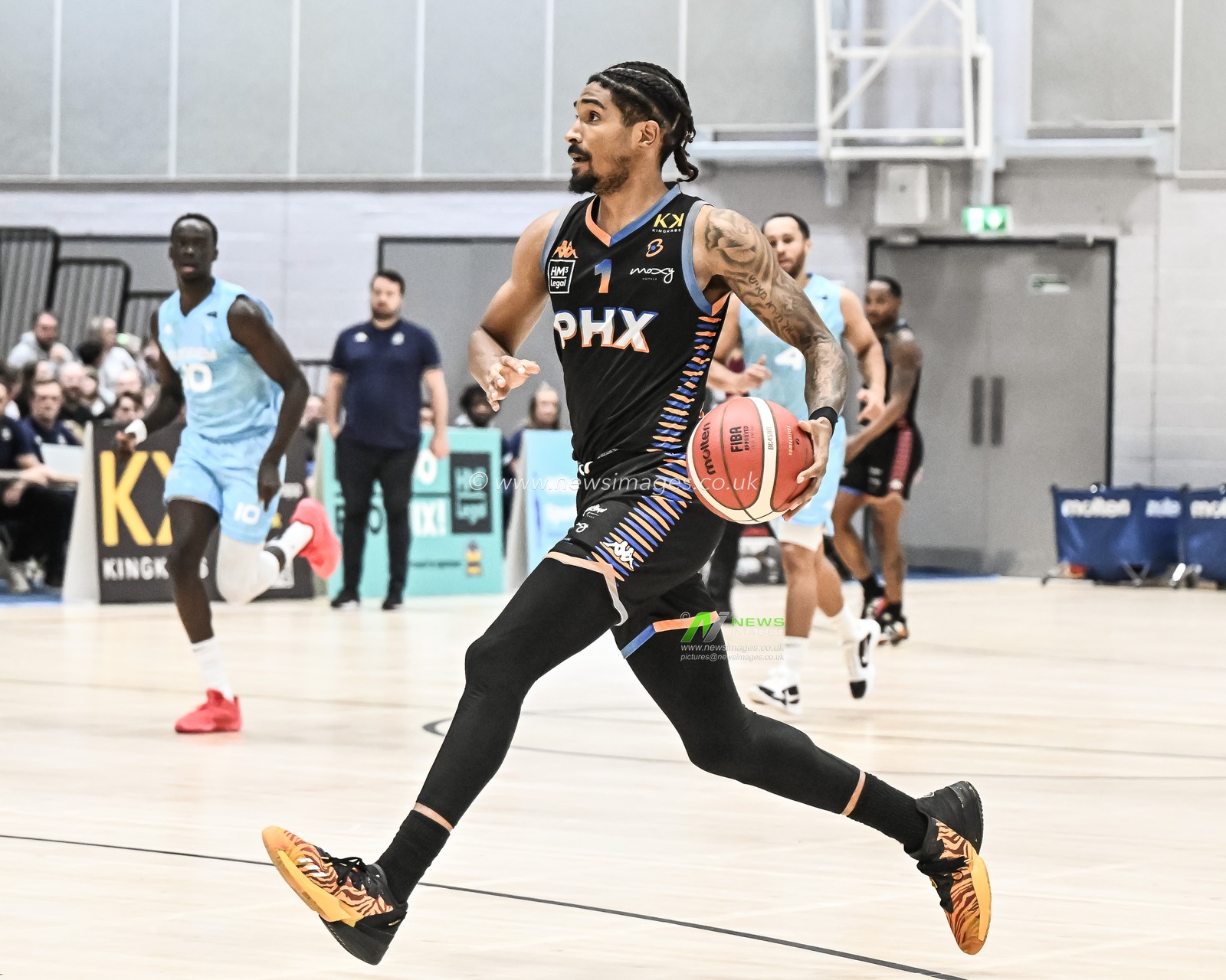 Cam Christon of Cheshire Phoenix in action during the British Basketball Championship match Cheshire Phoenix vs Surrey Scorchers at Ellesmere Port Sports Village, Ellesmere Port, United Kingdom, 19th November 2023

(Photo by Craig Thomas/News Images)