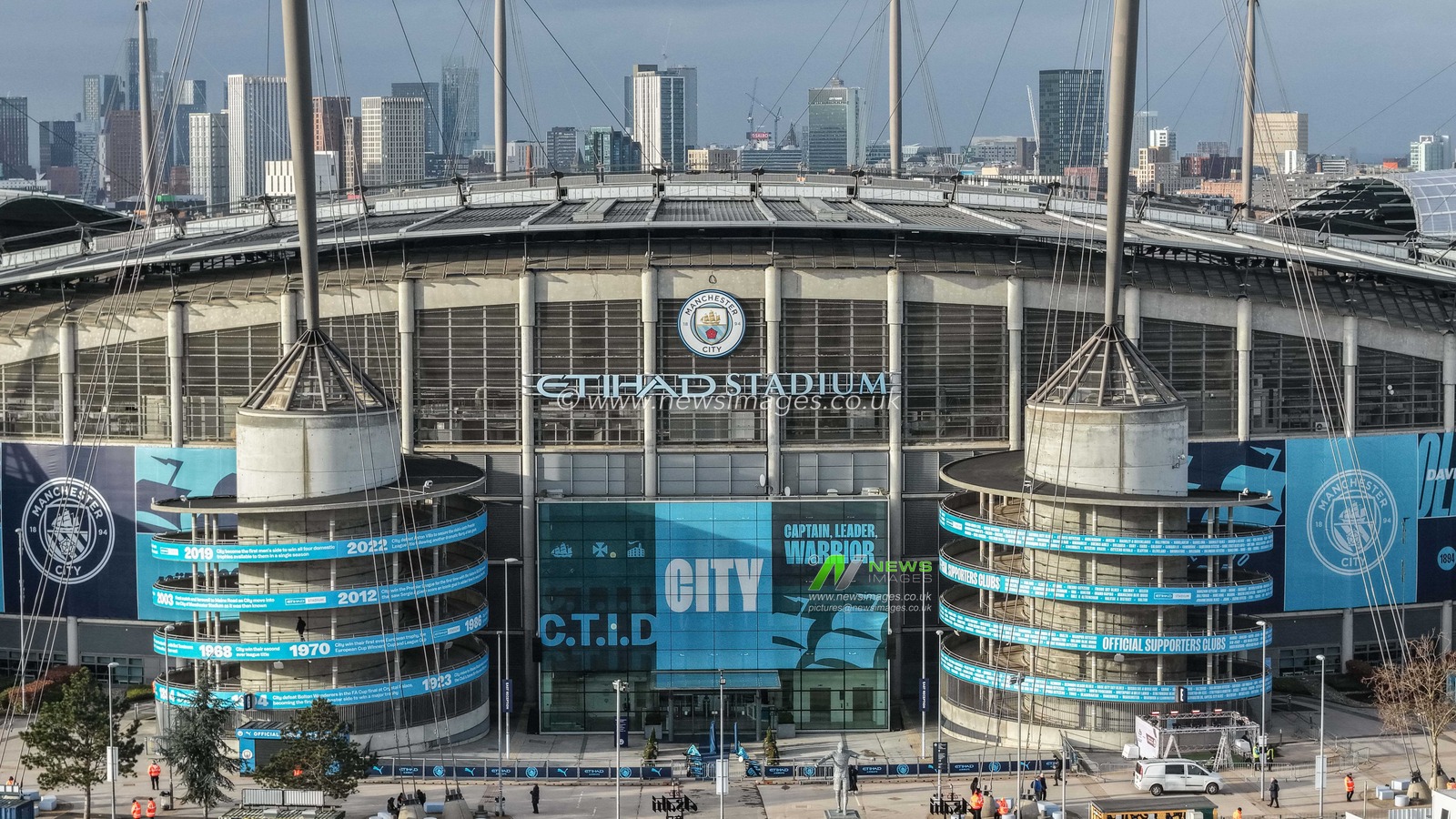 An aerial view of Etihad Stadium during the Premier League match Manchester City vs Wolverhampton Wanderers at Etihad, Manchester, United Kingdom on 24 January 2026

(Photo by Mark Cosgrove/News Images)