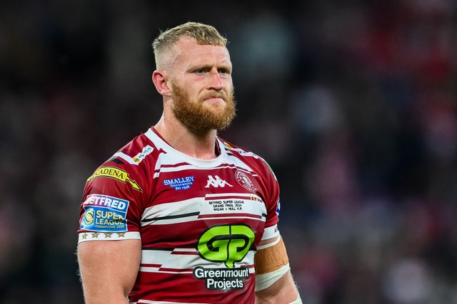 Luke Thompson of Wigan Warriors looks on during the Betfred Super League Grand Final match Wigan Warriors vs Hull KR at Old Trafford, Manchester, United Kingdom, 12th October 2024

(Photo by Craig Thomas/News Images)