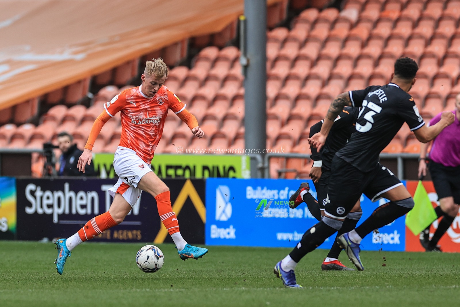 Charlie Kirk #27 of Blackpool in action during the game