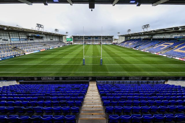 A general view of Halliwell Jones Stadium ahead of the Betfred Challenge Cup Quarter Final match Warrington Wolves vs Leigh Leopards at The Halliwell Jones Stadium, Warrington, United Kingdom on 11 April 2026

(Photo by Alfie Cosgrove/News Images)