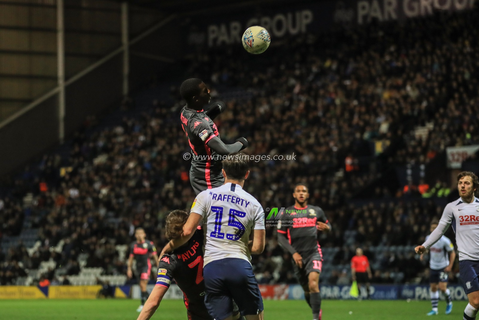 22nd October 2019, Deepdale, Preston, England; Sky Bet Championship, Preston North End v Leeds United : Eddie Nketiah (14) of Leeds United scores to make it 1-1

Credit: Mark Cosgrove/News Images