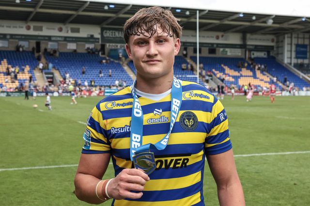 Lachlan Webster of Warrington Wolves is Betfred Super League player of the match during the Betfred Super League round 19 match Warrington Wolves vs Hull KR at The Halliwell Jones Stadium, Warrington, United Kingdom on 18 July 2026

(Photo by Mark Cosgrove/News Images)