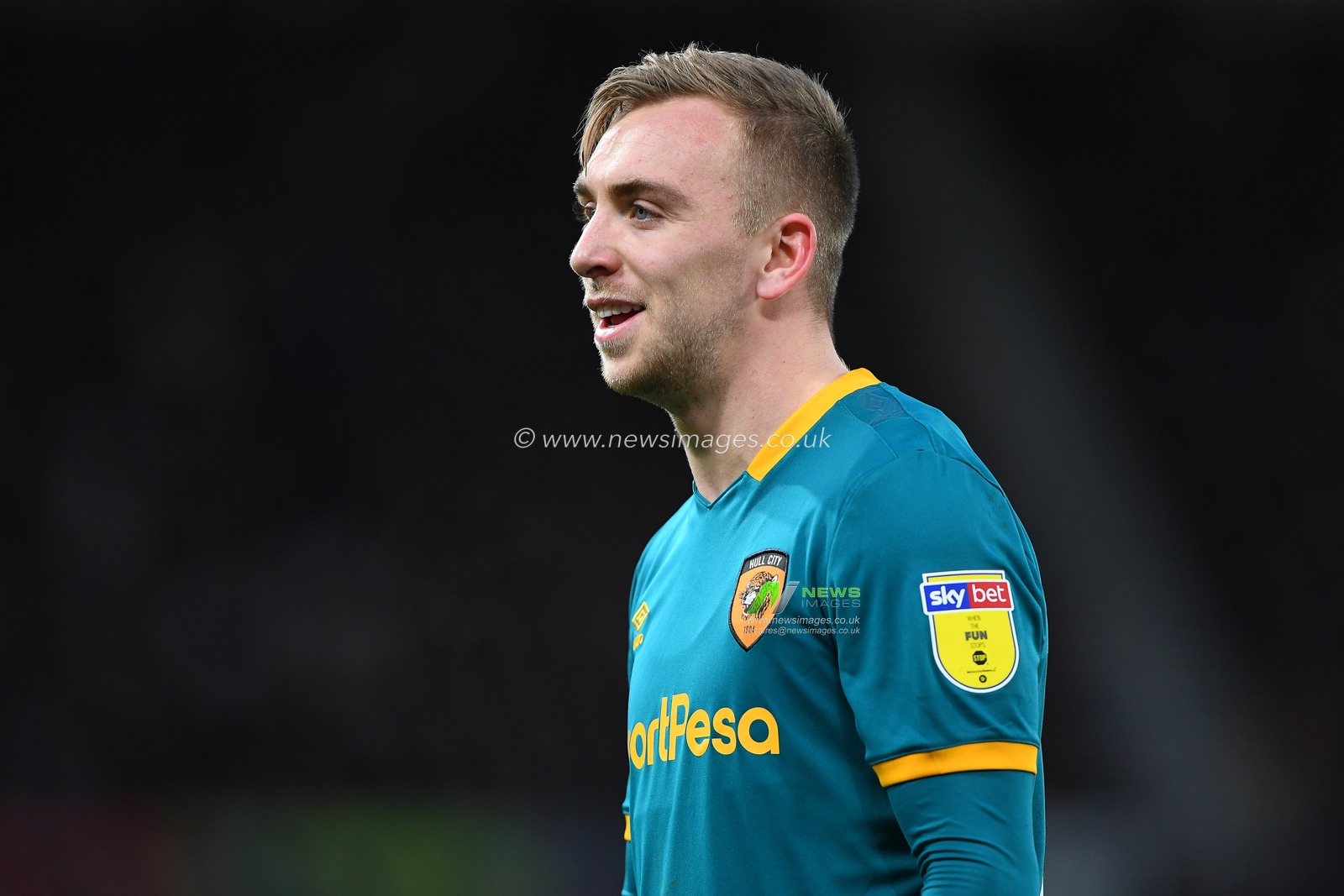 18th January 2020, Pride Park Stadium, Derby, England; Sky Bet Championship, Derby County v Hull City : Jarrod Bowen (20) of Hull City 

Credit: Jon Hobley/News Images