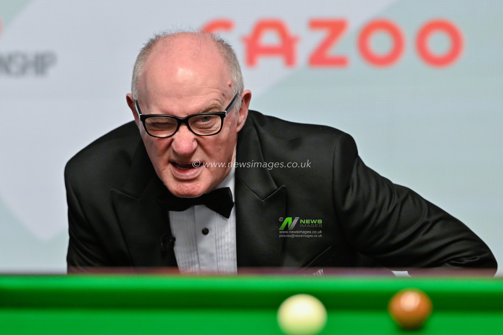 Referee Leo Scullion looks over the table, during the Cazoo World Championships 2024 at Crucible Theatre, Sheffield, United Kingdom, 30th April 2024

(Photo by Cody Froggatt/News Images)