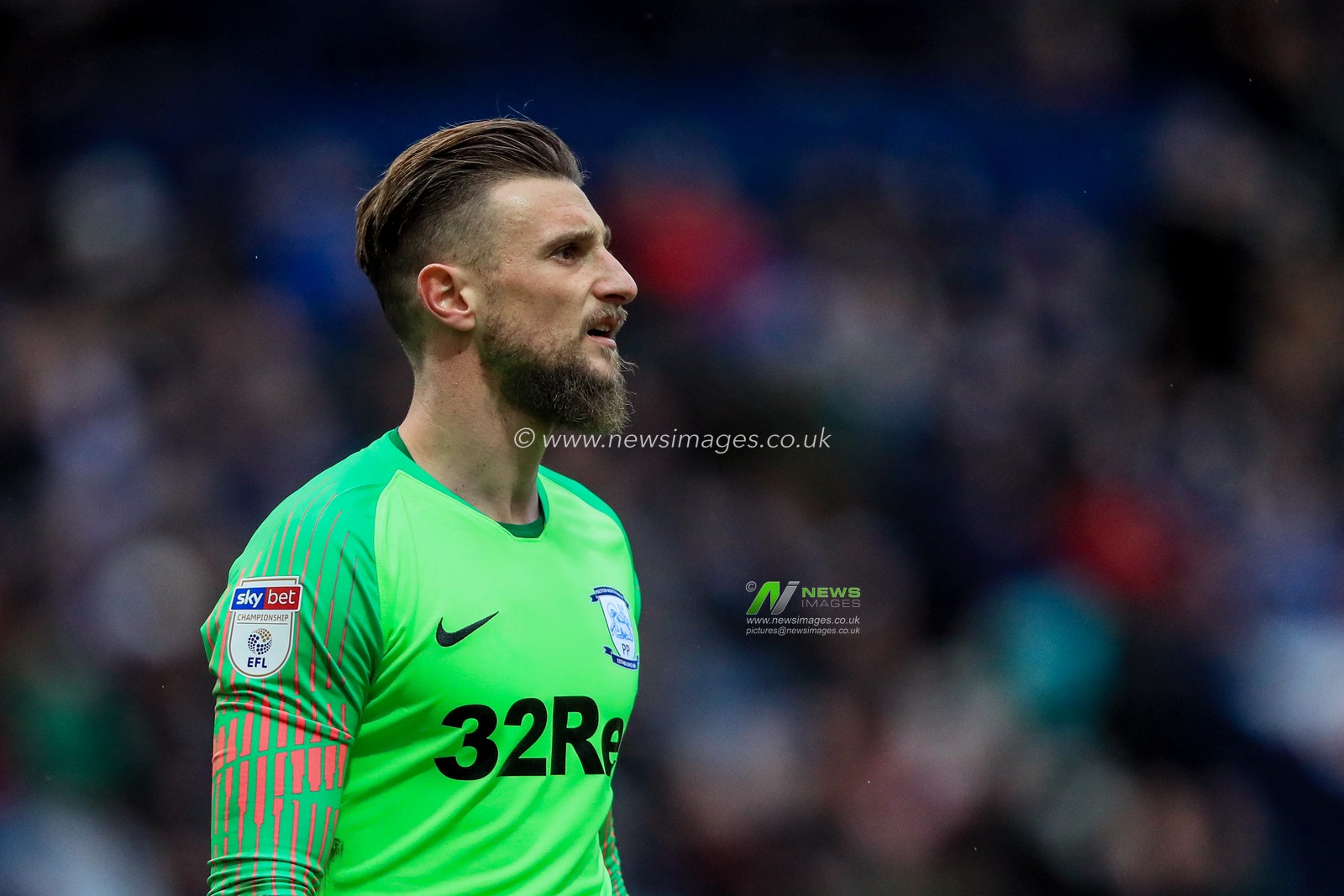 1st February 2020, Deepdale, Preston, England; Sky Bet Championship, Preston North End v Swansea City : Declan Rudd (1) of Preston North End during the game
