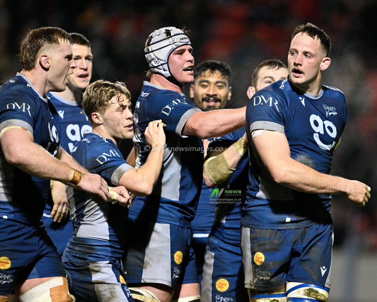 Jonny Hill of Sale Sharks celebrates his try, during the Gallagher Premiership match Sale Sharks vs Bristol Bears at AJ Bell Stadium, Eccles, United Kingdom, 5th January 2024

(Photo by Cody Froggatt/News Images)