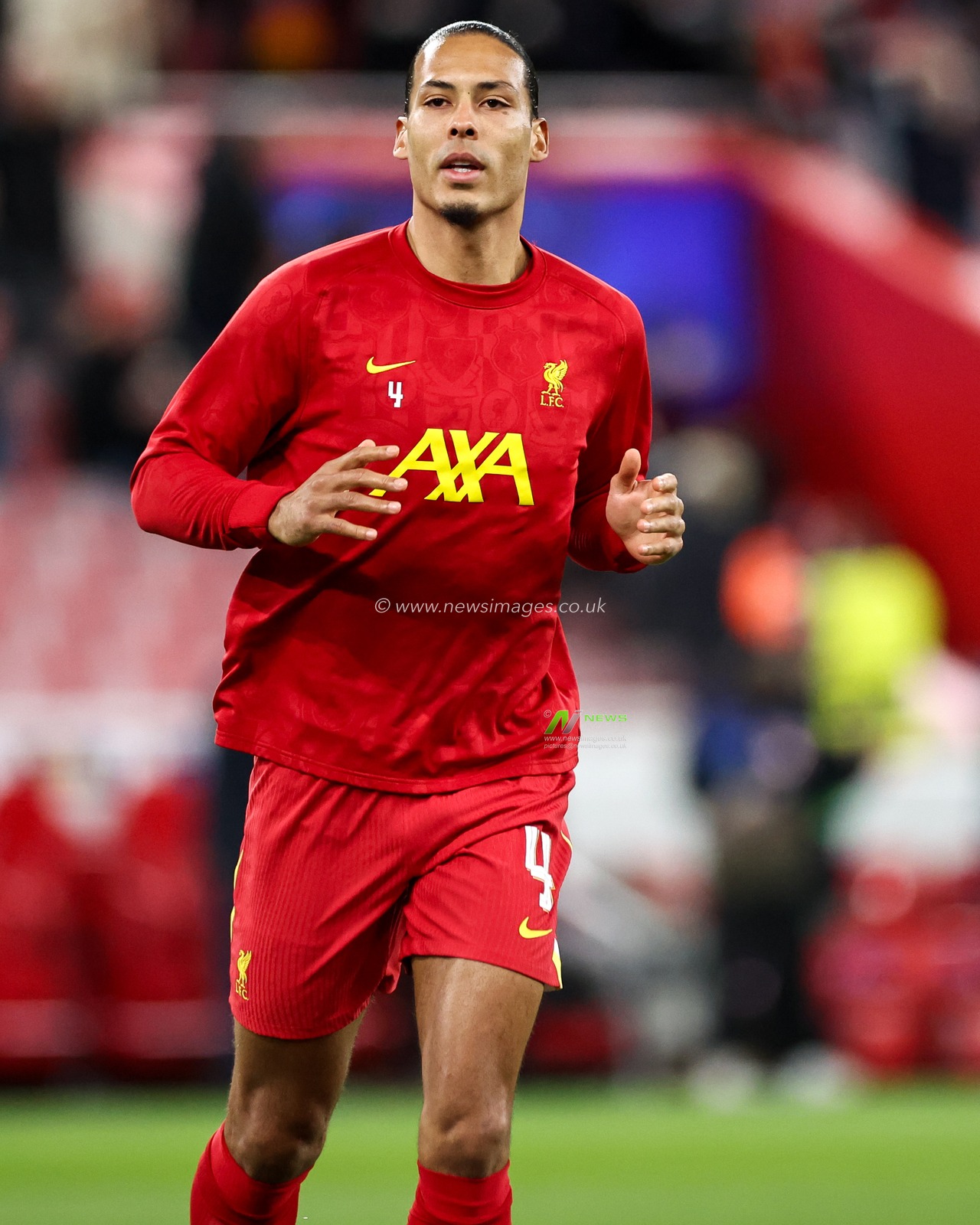 Virgil van Dijk of Liverpool warms up prior to the UEFA Champions League Last 16 match Liverpool vs Paris Saint-Germain at Anfield, Liverpool, United Kingdom, 11th March 2025

(Photo by Mark Cosgrove/News Images)