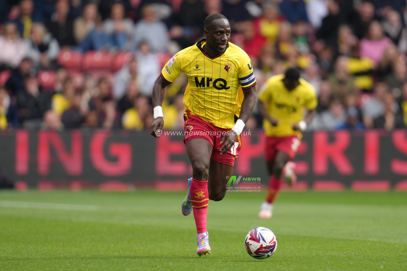 Moussa Sissoko of Watford on the ball during the Sky Bet Championship match Watford vs Burnley at Vicarage Road, Watford, United Kingdom, 18th April 2025

(Photo by Harvey Murphy/News Images)