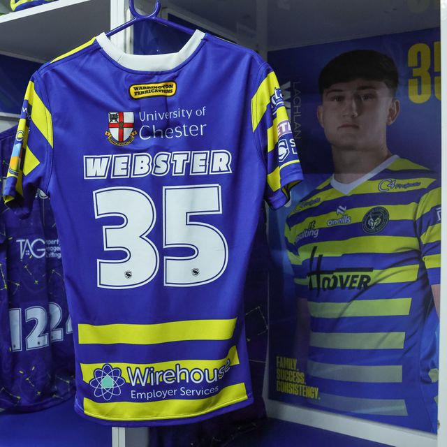The match shirt of Lachlan Webster of Warrington Wolves who makes his debut during the Betfred Challenge Cup round 4 match Goole Vikings vs Warrington Wolves at The Halliwell Jones Stadium, Warrington, United Kingdom on 14 March 2026

(Photo by Mark Cosgrove/News Images)