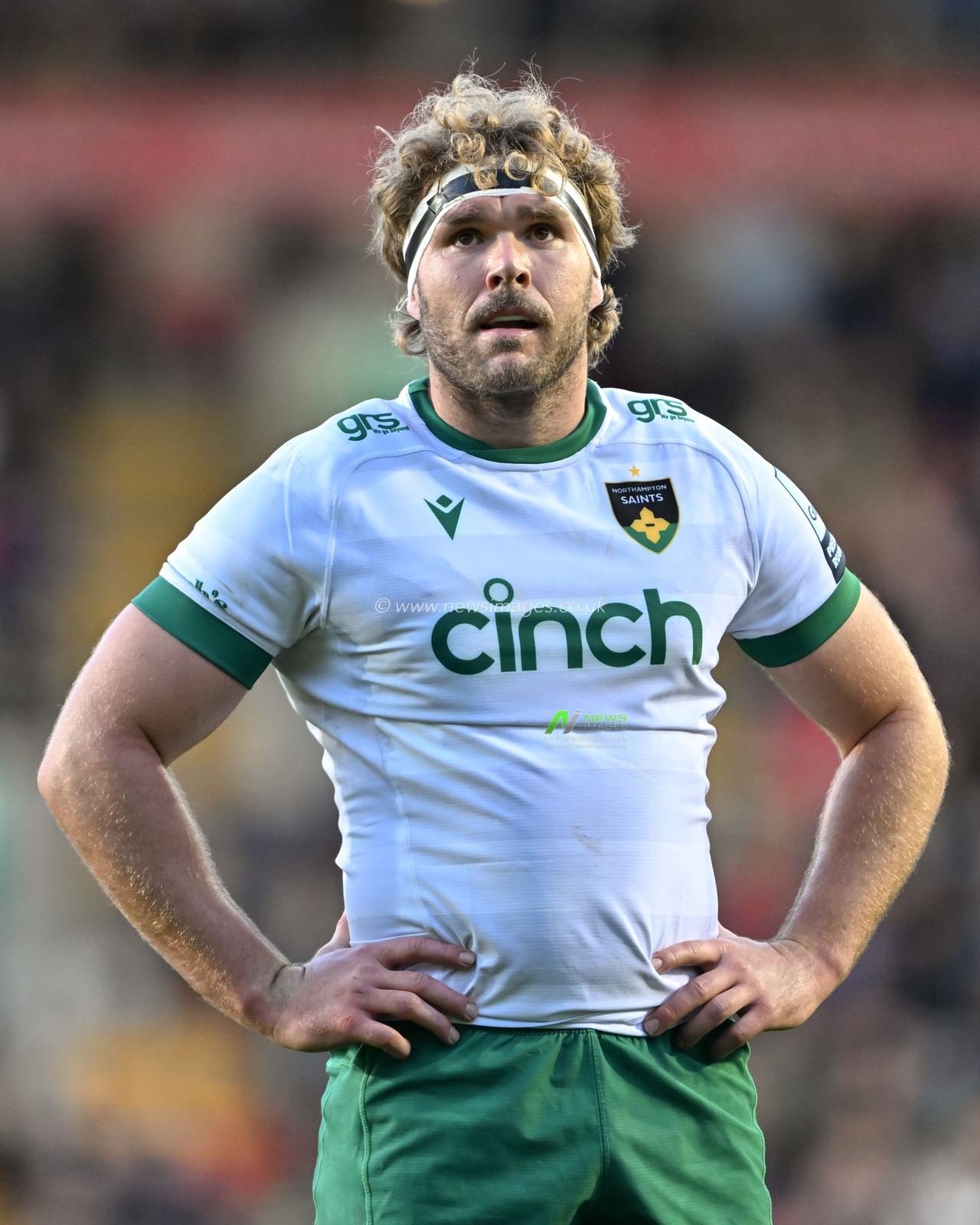 Angus Scott-Young of Northampton Saints during the Gallagher Premiership match Leicester Tigers vs Northampton Saints at Mattioli Woods Welford Road Stadium, Leicester, United Kingdom, 12th October 2024

(Photo by Cody Froggatt/News Images)