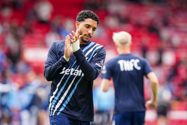 Omar Marmoush of Tottenham Hotspur applauds the fans during the pre-game warm up session during the Premier League match Nottingham Forest vs Tottenham Hotspur at City Ground, Nottingham, United Kingdom on 05 September 2026

(Photo by Maynard Manyowa/News Images)