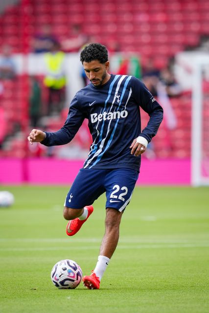 Omar Marmoush of Tottenham Hotspur in the pregame warmup session  during the Premier League match Nottingham Forest vs Tottenham Hotspur at City Ground, Nottingham, United Kingdom on 05 September 2026

(Photo by Maynard Manyowa/News Images)