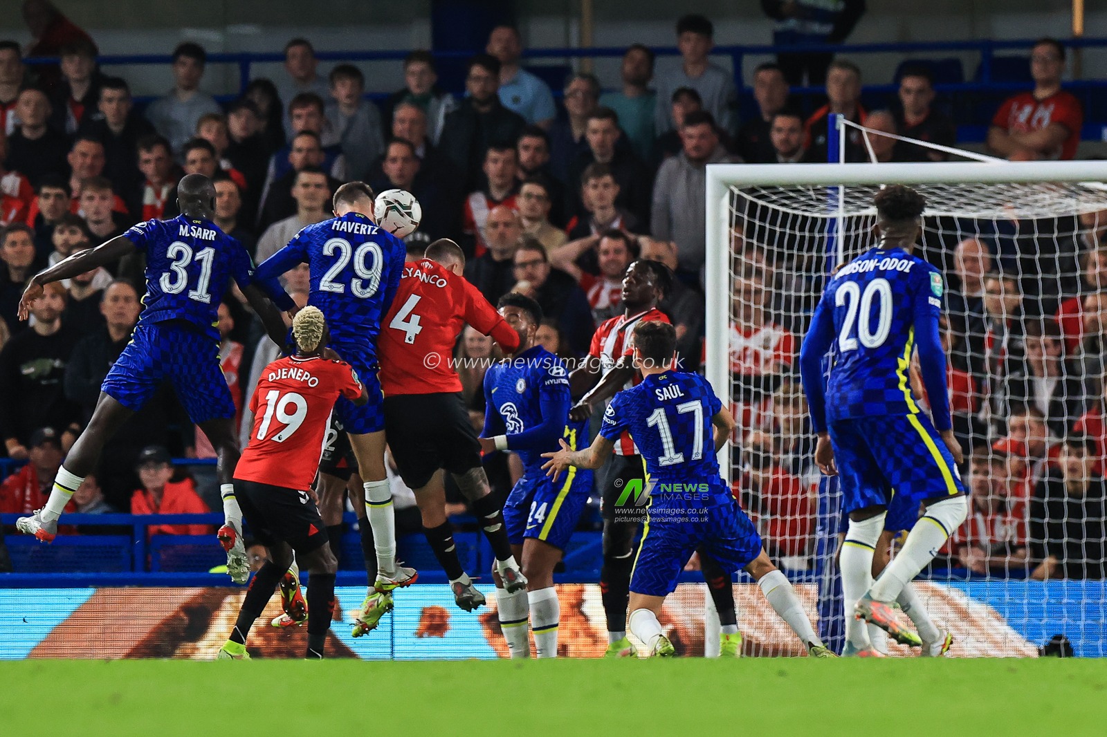 Kai Havertz #29 of Chelsea scores to make it 1-0