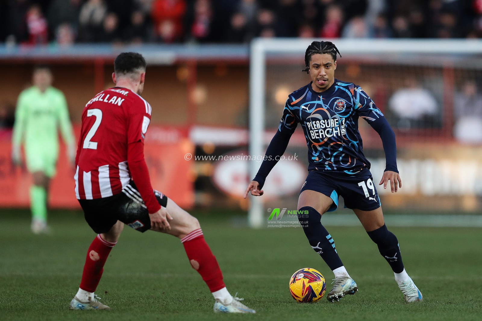 Samuel Silvera of Blackpool in action during the Sky Bet League 1 match Exeter City vs Blackpool at St James' Park, Exeter, United Kingdom, 25th January 2025

(Photo by Gareth Evans/News Images)