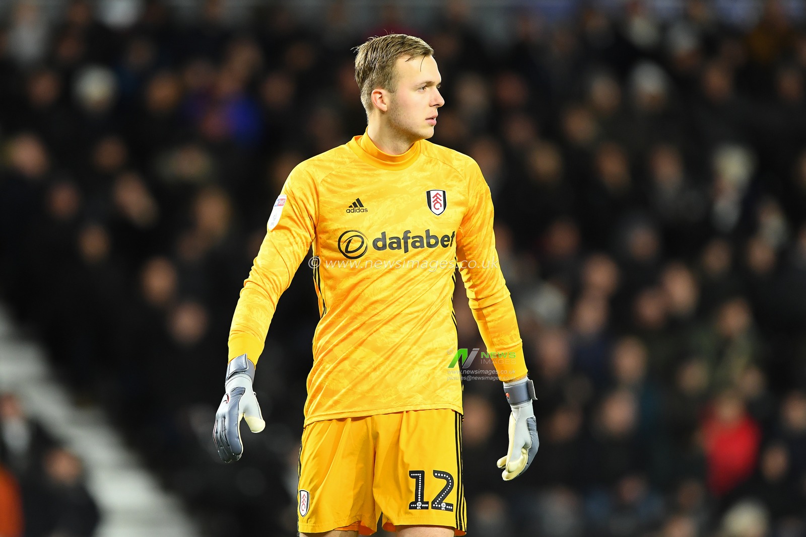 21st February 2020, Pride Park Stadium, Derby, England; Sky Bet Championship, Derby County v Fulham : Marek Rodak (12) of Fulham