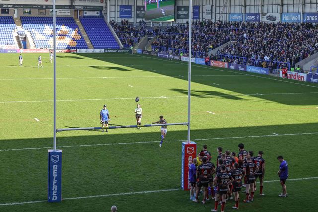 Ewan Irwin of Warrington Wolves converts for a goal during the Betfred Challenge Cup round 4 match Goole Vikings vs Warrington Wolves at The Halliwell Jones Stadium, Warrington, United Kingdom on 14 March 2026

(Photo by Mark Cosgrove/News Images)