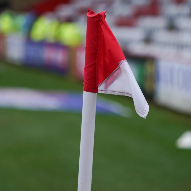 Corner flag at latex stadium ahead of the Sky Bet League 1 match Stevenage vs Exeter City at Lamex Stadium, Stevenage, United Kingdom, 1st February 2025

(Photo by Harvey Murphy/News Images)