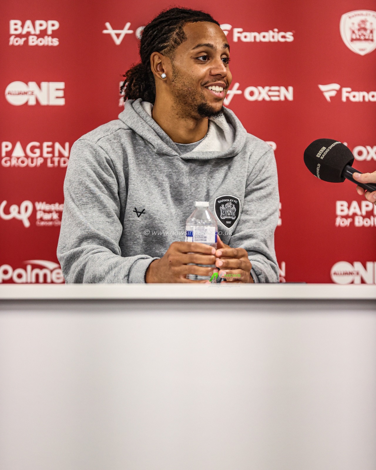 Amani Richards of Barnsley speaks in the post match press conference during the Sky Bet League One match Barnsley vs Blackpool at Oakwell, Barnsley, United Kingdom on 02 September 2026

(Photo by Alfie Cosgrove/News Images)