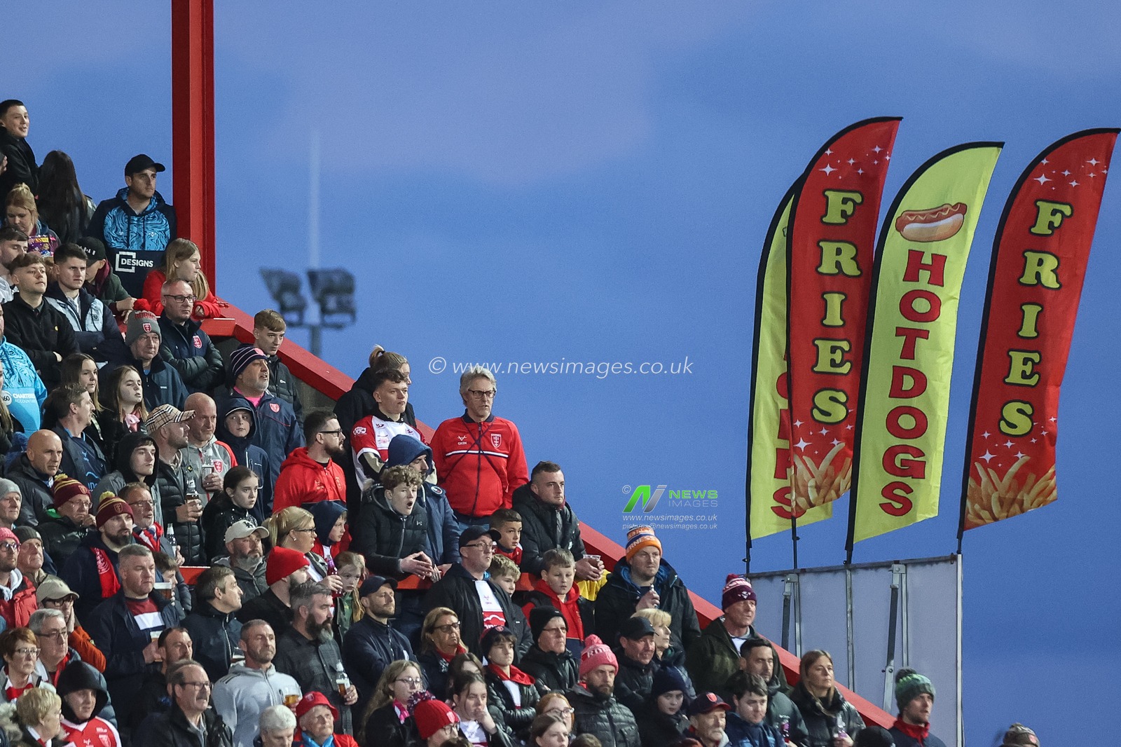 Hull KR fans look on as they take the lead 18-0 during the Betfred Super League Round 9 match Hull KR vs Wigan Warriors at Sewell Group Craven Park, Kingston upon Hull, United Kingdom, 26th April 2024

(Photo by Mark Cosgrove/News Images)