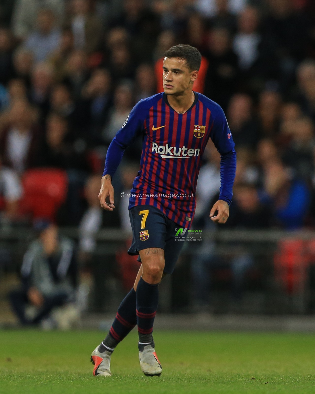 3rd October 2018, Wembley Stadium, London, England; UEFA Champions League, Tottenham v Barcelona ; Philippe Coutinho (07) of Barcelona 

Credit: Mark Cosgrove/News Images