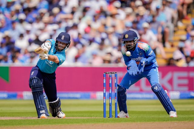 Ben Duckett of England hits a four during the 1st Metro Bank ODI match England vs India at Edgbaston, Birmingham, United Kingdom on 14 July 2026

(Photo by Maynard Manyowa/News Images)
