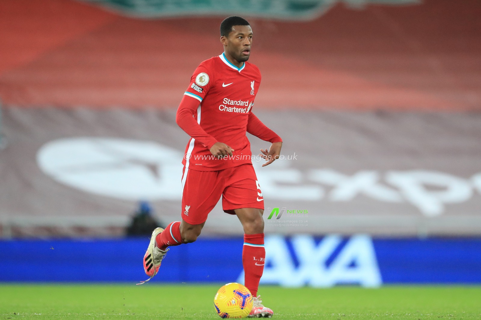 Georginio Wijnaldum #5 of Liverpool during the game