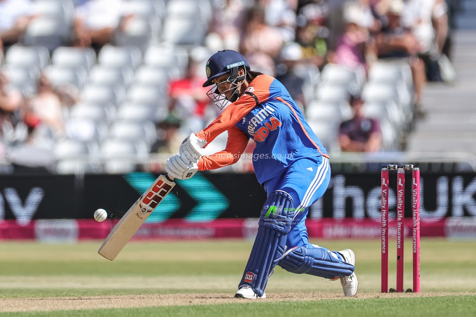 Harleen Deol of India makes one run during the 1st Vitality IT20 England Women vs India Women at Trent Bridge, Nottingham, United Kingdom, 28th June 2025

(Photo by Mark Cosgrove/News Images)