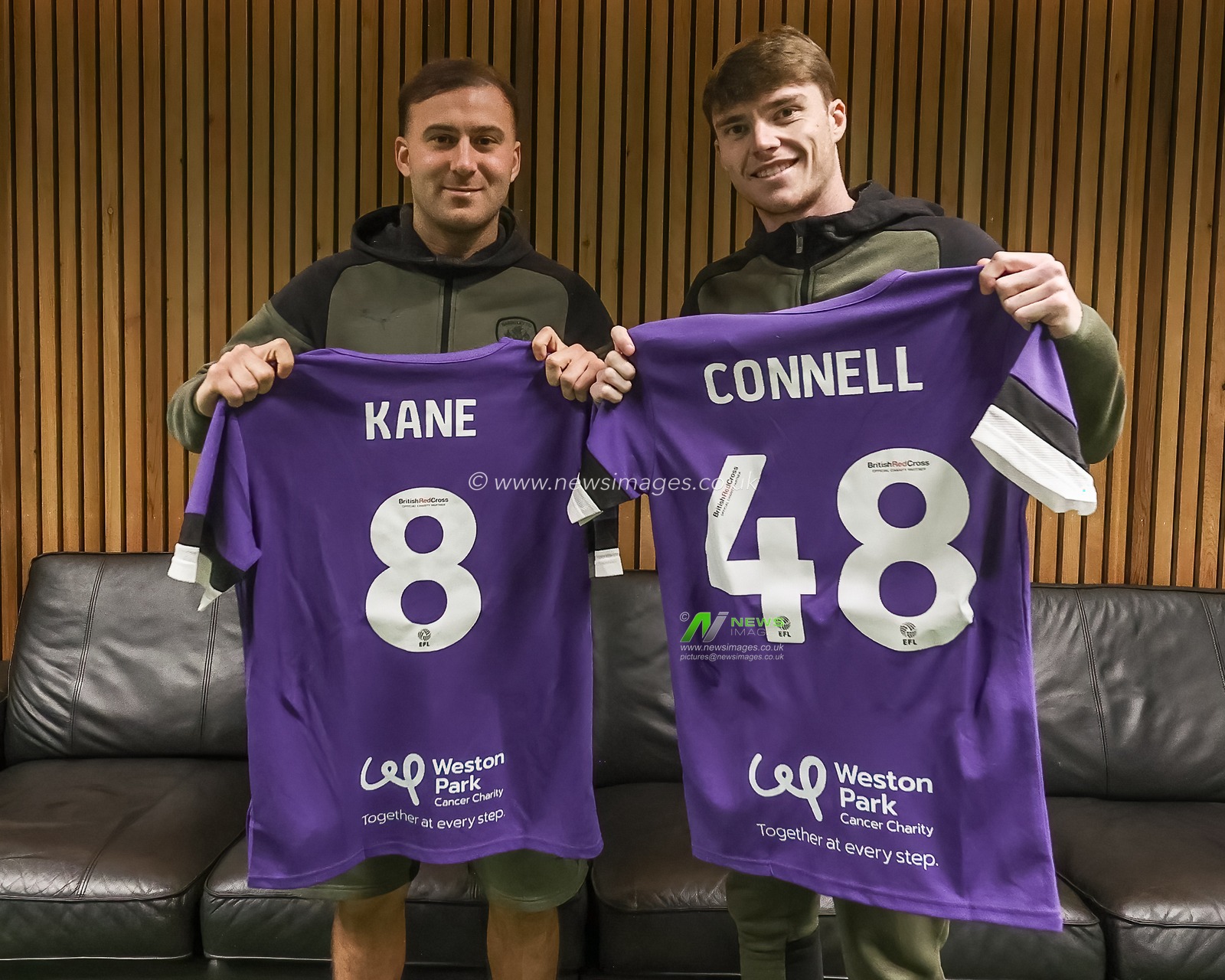 Herbie Kane of Barnsley and Luca Connell of Barnsley with their Weston Park takeover day training shirts during the Sky Bet League 1 match Barnsley vs Derby County at Oakwell, Barnsley, United Kingdom, 24th February 2024

(Photo by Mark Cosgrove/News Images)