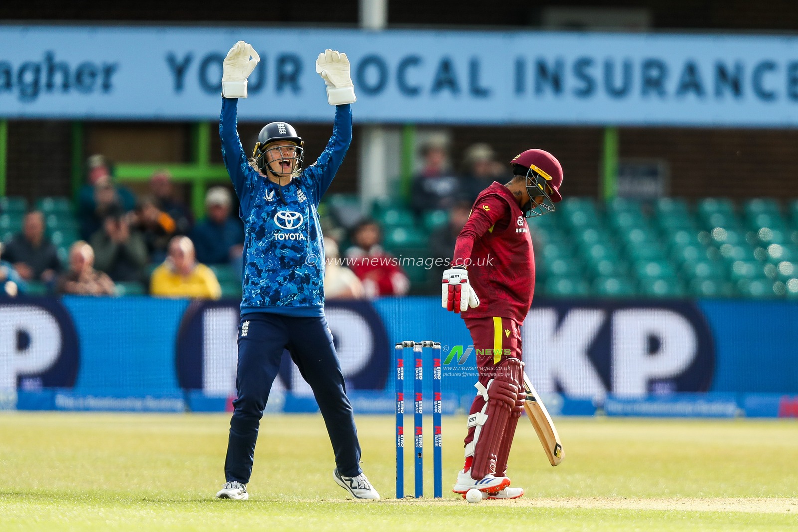Amy Jones of England Women reacts during the 2nd Metro Bank ODI Day International England Women v West Indies Women at Uptonsteel County Ground, Leicester, United Kingdom, 4th June 2025

(Photo by Izzy Poles/News Images)