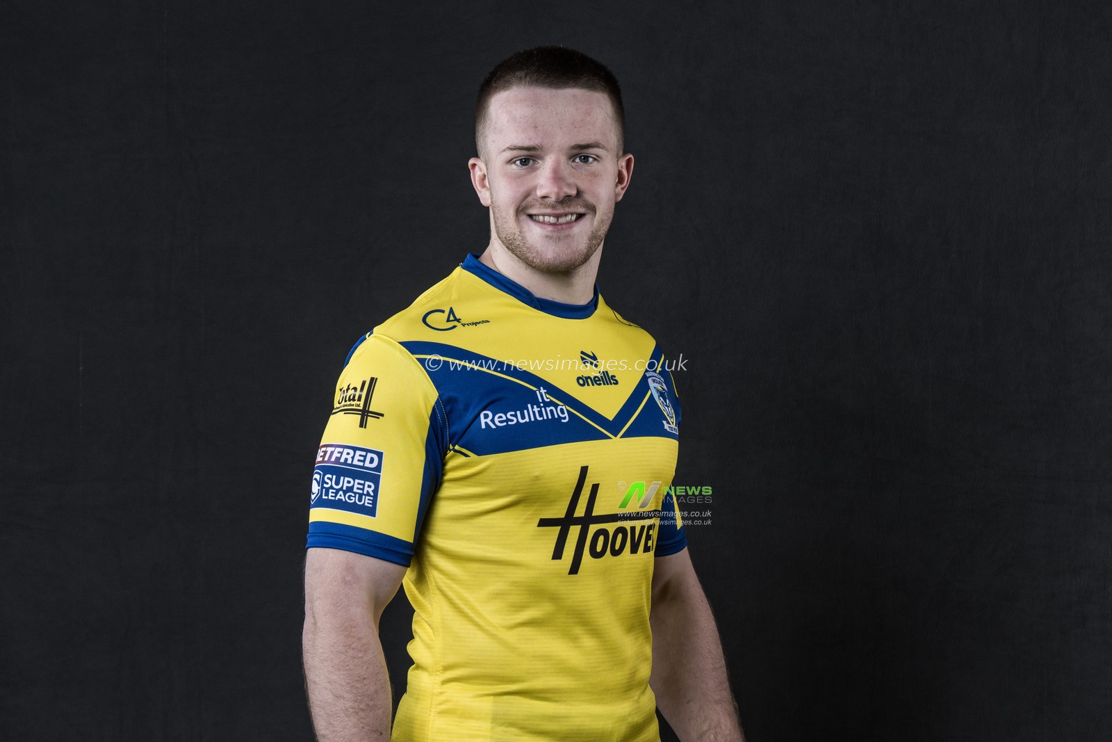 Luke Thomas in the Home kit during the Warrington Wolves Team media day at Warrington wolves training centre, Warrington, United Kingdom, 16th January 2025

(Photo by Craig Thomas/News Images)