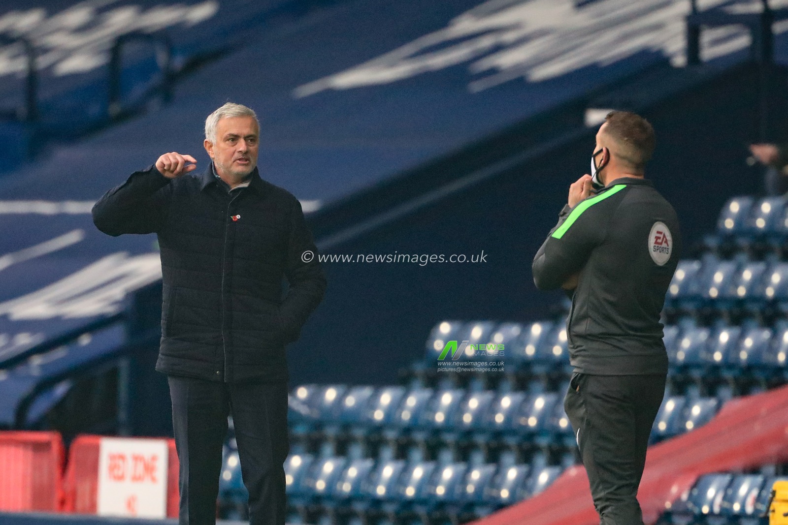 JosÃ© Mourinho manager of Tottenham Hotspur appeals to fourth official Steve Martin