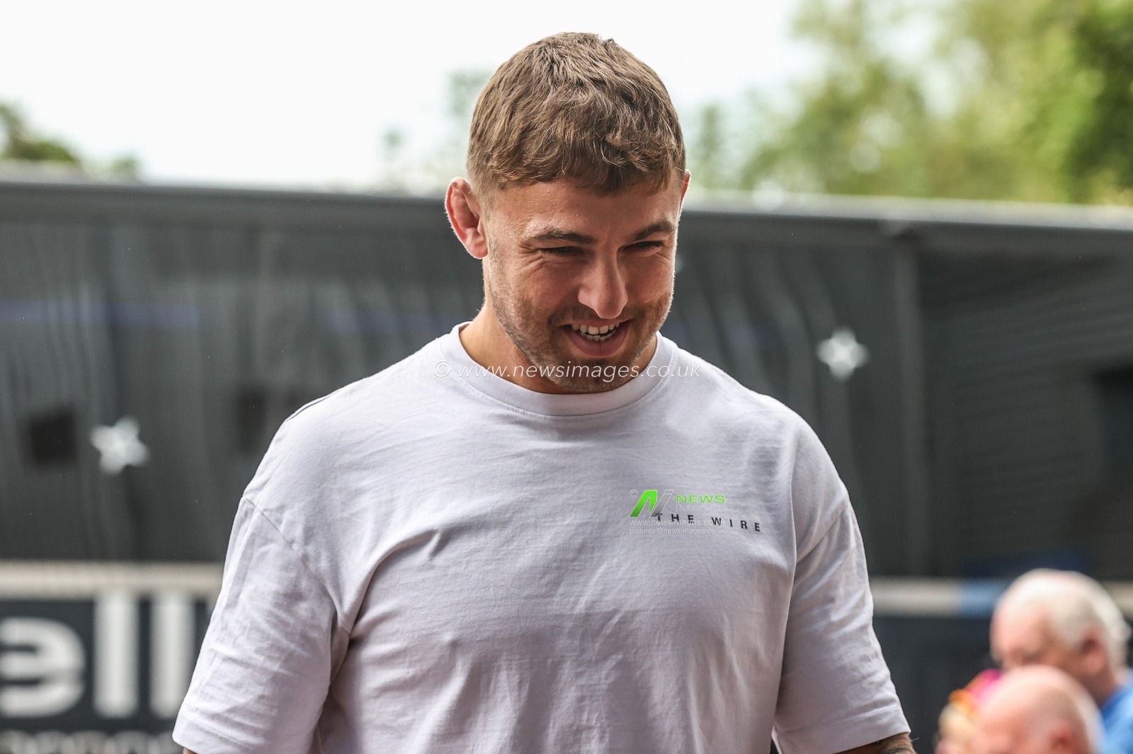 Sam Powell of Warrington Wolves arrives during the Betfred Super League Round 23 match Huddersfield Giants vs Warrington Wolves at Accu Stadium, Huddersfield, United Kingdom, 24th August 2025

(Photo by Alfie Cosgrove/News Images)