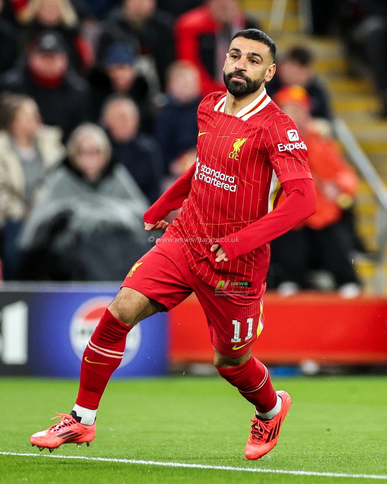 Mohamed Salah of Liverpool in action during the UEFA Champions League Last 16 match Liverpool vs Paris Saint-Germain at Anfield, Liverpool, United Kingdom, 11th March 2025

(Photo by Mark Cosgrove/News Images)