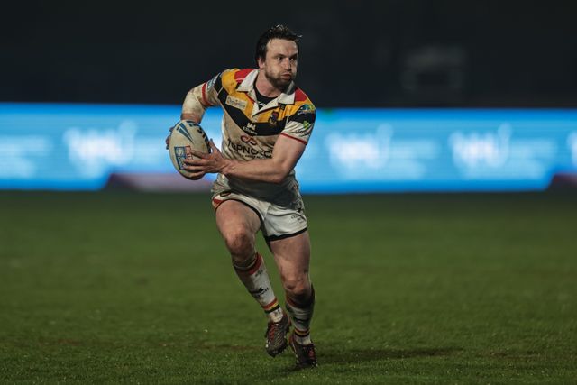 Joe Mellor of Bradford Bulls breaks with the ball during the Betfred Super League Round 5 match Bradford Bulls vs Huddersfield Giants at Odsal Stadium, Bradford, United Kingdom on 20 March 2026

(Photo by Mark Cosgrove/News Images)