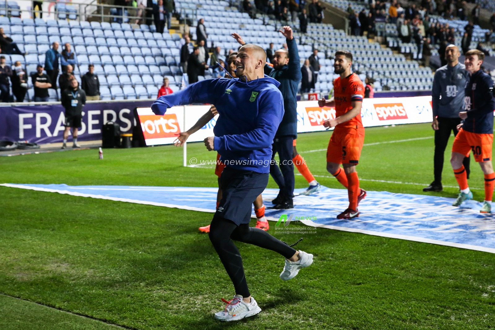 Harry Clarke of Ipswich Town celebrates his teams win after the Sky Bet Championship match Coventry City vs Ipswich Town at Coventry Building Society Arena, Coventry, United Kingdom, 30th April 2024

(Photo by Gareth Evans/News Images)