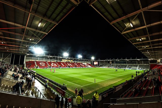 A general view of the BrewDog Stadium ahead of the Betfred Super League match St Helens vs Leigh Leopards at The BrewDog Stadium, St Helens, United Kingdom on 20 February 2026

(Photo by Alfie Cosgrove/News Images)