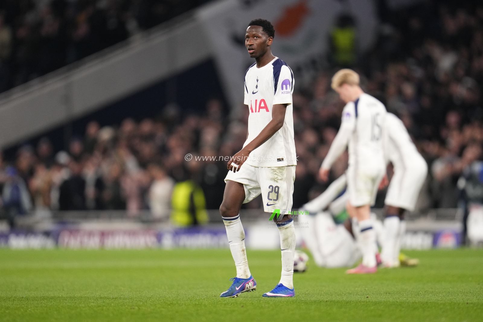 Pape Matar Sarr of Tottenham Hotspur at full time during the UEFA Champions League match Tottenham Hotspur vs Atletico Madrid at Tottenham Hotspur Stadium, London, United Kingdom on 18 March 2026

(Photo by Harvey Murphy/News Images)