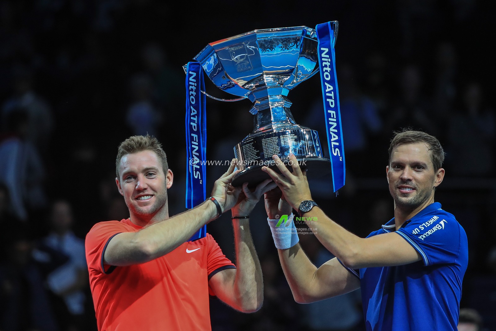 18th November 2018, The O2 , London, England;  Nitto ATP World Tour Finals;  Mike Bryan and Jack Sock of USA win the doubles


Credit: Romena Fogliati/News Images