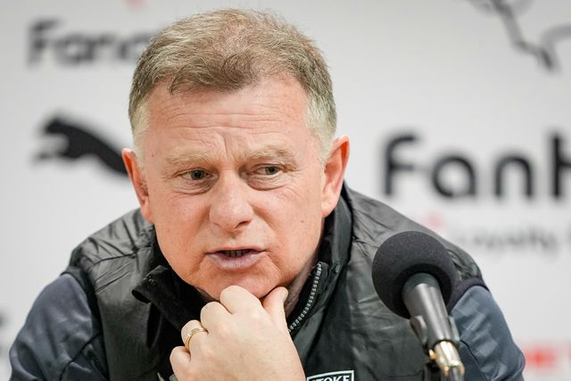 Mark Robins manager of Stoke City in the manager post match press conference during the Sky Bet Championship match Derby County vs Stoke City at Pride Park Stadium, Derby, United Kingdom on 06 April 2026

(Photo by Maynard Manyowa/News Images)