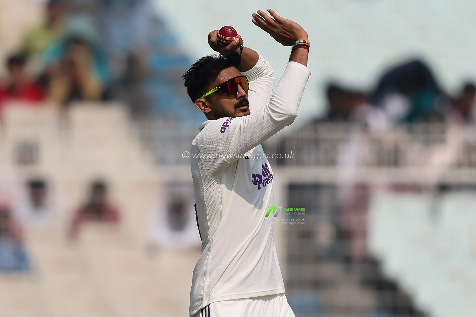 Axar Patel of India during the IDFC First Bank Test match day 1 India vs South Africa at Eden Gardens, Kolkata, India, 14th November 2025

(Photo by Shubhajit Roy Karmakar/News Images)